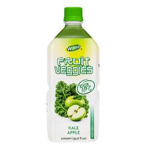 Jus de fruits de qualité supérieure à base de chou frisé et de pomme, bouteille de 1L, boisson végétale verte, logo personnalisé disponible, sans OGM, certifié HALAL - Product Image 1