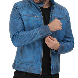 Chaqueta de Cuero Casual de Invierno para Hombre, Último Modelo, con Cuello Alto, Cierre de Cremallera Frontal, Logotipo Personalizable, Precio al por Mayor, Más Vendida - Product Image 2