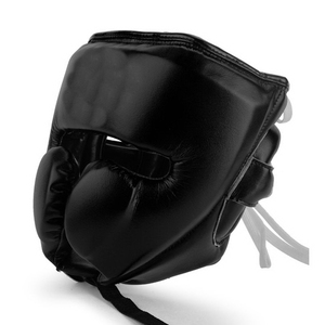 Custom Logo Red Leather Boxing Head Guard Professional Sparring Gear for MMA and Muay Thai - Product Image 2