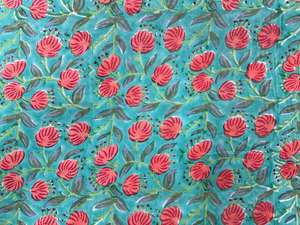 Tissu en coton pur 100% biologique indien imprimé au bloc, motif estampé à la main au mètre - Pour la décoration intérieure et la confection de sacs - Product Image 6