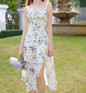 Minivestido floral de gasa con mangas abullonadas y volantes en capas, corte en A, holgado, para uso diario en verano - Product Image 6