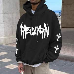 Nueva Sudadera con Capucha para Hombre, Elegante, 100% Algodón, Manga Larga, Hombros Caídos, Cuello Redondo, Estampada, Personalizable, Tallas Grandes, Bangladesh - Product Image 1