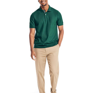 Polo vert foncé pour homme – T-shirt classique décontracté à manches courtes en coton - Product Image 2