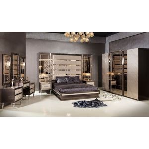 Meubles en bois de Java, durables, luxueux, modernes, sculptés à la main, écologiques, cadre de lit en teck massif, tête de lit capitonnée, lit California King - Product Image 1