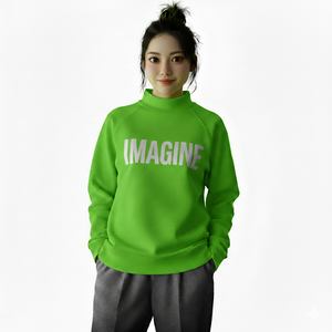 เสื้อพูลโอเวอร์ผู้หญิงคุณภาพสูง ทรงโอเวอร์ไซส์ คอเต่า ผ้าฟลีซหนานุ่ม พิมพ์ลาย ระบายอากาศได้ดี เหมาะสำหรับฤดูหนาวและฤดูใบไม้ร่วง แบบสวมใส่สบาย - Product Image 4