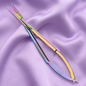 Ciseaux compacts à ressort en acier inoxydable à pointe affûtée pour sourcils, cils, cuticules, fils et coupes de beauté - Product Image 1