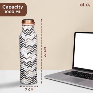 ขวดน้ำลายซิกแซกสีดำขาวทันสมัย ฉนวนทองแดง ป้องกันการรั่วซึม - Product Image 3