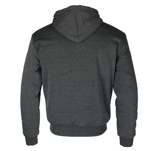 Sweat-shirt à capuche zippé pour homme, couleur bordeaux, coupe classique, en molleton, manches longues, pour l'automne. - Product Image 5