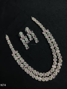 Classic American Diamond Bridal Jewelry <b>Set</b> Two-Piece <b>Necklace</b> <b>and</b> <b>Earrings</b> for Wedding Fashionable Classic Style - Product Image 6