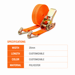 Sangle d'arrimage à cliquet haute résistance en polyester 25 mm 800 kg pour la sécurisation des marchandises, logo personnalisé, fabricant direct d'usine OEM - Product Image 4