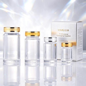 Bouteilles en acrylique transparentes de luxe rechargeables pour le stockage et l'emballage de médicaments, capsules, pilules, poudres, vitamines et comprimés - Product Image 5