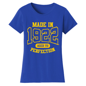 Camiseta Sigma Gamma Rho fabricada en 1922, color azul real, Last Chance, para mujer, con estampado gráfico de hermandad griega, manga corta, cuello redondo, informal - Product Image 1