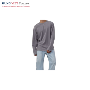 T-shirt boxy vert olive décontracté à porter quotidiennement avec manches longues et tissu tricoté confortable à la longueur des hanches - Product Image 4