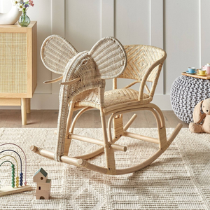 Handmade Natural Rattan <b>Elephant</b> Rocking Chair Cute Wicker Toddler Ride On Toy Eco Friendly Nursery Playroom <b>Decor</b> - Product Image 3