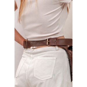 Riñonera OEM Steampunk Retro de piel auténtica para exteriores para chica, riñonera deportiva para teléfono móvil, riñonera de piel auténtica para mujer - Product Image 4
