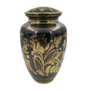 Cremación de alta calidad para cenizas humanas Urnas de cremación funeraria de metal para adultos Diseño de trigo con acabado de Peltre - Product Image 3