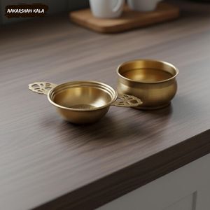 Passoire à thé en laiton artisanale de qualité supérieure avec bol, prix de gros abordable, outil de filtration vintage pour le thé en vrac - Product Image 5