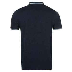 เสื้อเชิ้ตแขนสั้นสีน้ำเงินกรมท่าสำหรับผู้ชาย ผ้าถัก สีพื้น สวมใส่สบาย ทรงปกติ ผลิตจากผ้าฝ้าย/ใยไผ่ เป็นมิตรต่อสิ่งแวดล้อม - Product Image 2