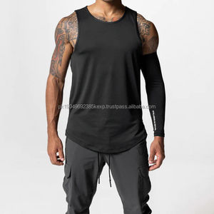 Wholesale Custom logo Cotton Moisture Wicking Muscle Athletic Shirts Sleeveless Fitness Wear Workout <b>Men</b> Gym Tank <b>Top</b> for <b>Men</b> - Product Image 2