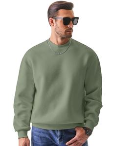 Sudadera de cuello redondo de algodón personalizada para hombre, Jersey holgado de manga larga, sudaderas cómodas para el día a día, tejido de punto anticontracción - Product Image 1