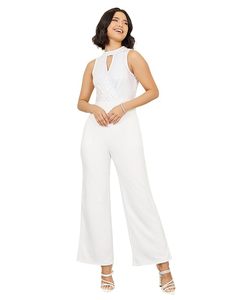 Mono blanco sin mangas, con aberturas, transpirable, de cintura alta, largo, elegante, de gasa, para mujer, para fiestas de primavera y verano. - Product Image 1