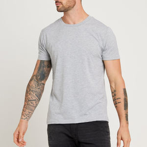 Camiseta de manga corta de alta calidad, corte ajustado, con impresión de logotipo personalizado, lavada, transpirable, de algodón, con cuello redondo, para hombre. - Product Image 2