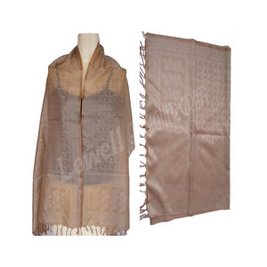 Écharpe longue en polyester et soie Banarsi, motif tricoté élégant, écharpe de football en cachemire pour femmes et hommes, écharpes de mode d'hiver - Product Image 1