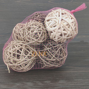 Boule de rotin décorative tropicale écologique Fleurs sèches indiennes Décorations de Noël Fleurs séchées dans un sac en filet - Product Image 1