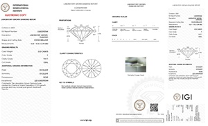 Diamante de Corte Redondo Cultivado en Laboratorio CVD de 9.69 mm con Certificación IGI, 3.50 Quilates, Color F, Claridad VVS1, para Anillo de Aniversario o Regalo - Product Image 2