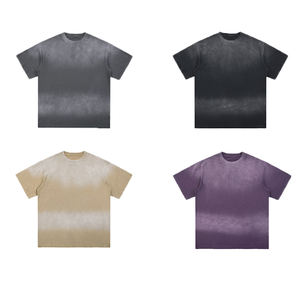 T-shirt décontracté pour homme de haute qualité, noir délavé, coupe ample, 100% coton lourd, séchage rapide, respirant - Product Image 1