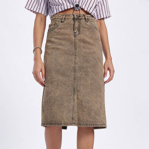 Jupe en jean légère pour femme, matière de qualité supérieure, best-seller, très tendance, disponible en gros, jupe en jean avec logo personnalisé - Product Image 6