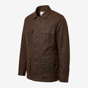 Autumn Winter Custom OEM Over Under Men Waxed Cotton Shell Waterproof Outdoor Hunting <b>Work</b> Oil <b>Jacket</b> - Product Image 1