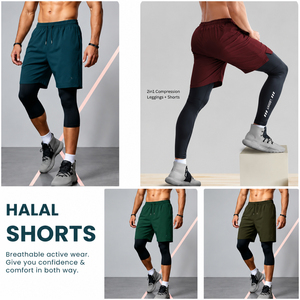 Shorts modestes halal pour hommes, livraison rapide, polyester, shorts couvrants Awrah, fabricant, usine, OEM, fournisseur de marques personnalisées - Product Image 1