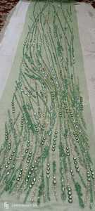 Tissu Perlé Antistatique de Luxe pour Filles, Haute Qualité, Zircon, Fait Main, 100% Polyester, Fournisseur Indien pour la Confection de Vêtements - Product Image 2