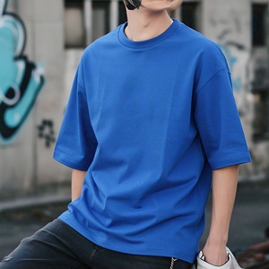 T-shirt surdimensionné 100% coton personnalisé pour hommes Street Style Pattern Photo Printing 100% coton T-shirt pour hommes coupe ample - Product Image 2