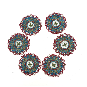 Fancy Design <b>White</b> Flower Beaded High Quality Fabric Eco-Friendly Custom Diameter <b>Coaster</b> for Home and Party Decor - Product Image 6