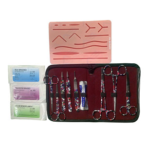 Kit Médico Reutilizable de Acero Inoxidable, Set de Práctica de Sutura Quirúrgica con Materiales de Entrenamiento e Instrumentos, Almohadilla de Sutura - Product Image 1