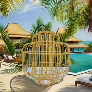 Lámpara de Bambú Hecha a Mano Hien Luong, Ratán Natural y Fibras Coloridas, Ecológica, Resistente al Calor, Duradera, para Decoración de Bares - Product Image 6