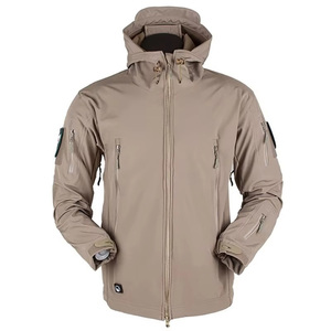 Veste softshell à capuche multi-poches pour homme, doublée en polaire, coupe-vent, résistante à l'eau, noir, gris, kaki, olive, sur mesure OEM - Product Image 2