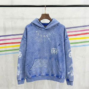 Custom Dyed Vintage <b>Bleached</b> Zip-Up Boxy Cropped Acid Stonewash Sunfaded Washed Print Winter Hoodie for Men Lined Design - Product Image 1