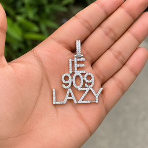 Pendentif unisexe tendance hip-hop personnalisé avec lettre, numéro ou initiale, en argent 925 plaqué rhodium et moissanite, pour fêtes et usage quotidien - Product Image 4