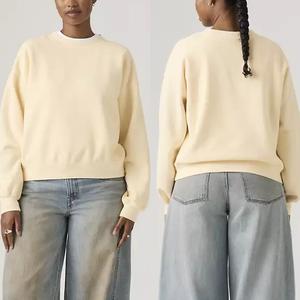 Sudadera de invierno para mujer 2026 de alta calidad 100% algodón con cuello redondo, forro polar, ajuste holgado, estilo casual - Product Image 6