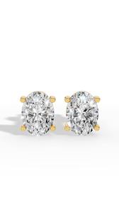 Timeless Oval Solitaire <b>Silver</b> <b>Studs</b> Shimmering Clear Stone Earrings for Wedding or Daily Wear 925 Sterling <b>Silver</b> Jewelry - Product Image 3