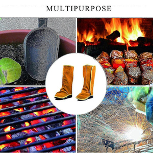 Cowhide Leather Heavy-Duty Welding <b>Boot</b> Shoes <b>Covers</b> Abrasion-Resistant Spats Construction Welders Heat Safety Clothing - Product Image 5