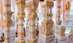Mandap de Fibra Tallado a Mano con Doble Pilar para Bodas Indias - Compre un Mandap de Fibra Exclusivo Tallado a Mano para Bodas de Destino en EE. UU. - Product Image 5