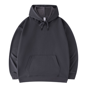 Sudadera con capucha personalizada de peso pesado para hombre, de forro polar liso, estilo holgado, para ropa urbana, color morado, para gimnasio - Product Image 4