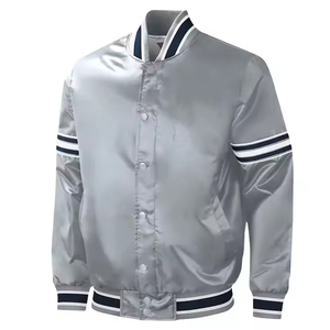 Veste universitaire en satin personnalisée pour l'hiver, dernier design, style streetwear vintage, fermeture boutonnée, vestes en satin - Product Image 1