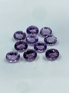 Piedra Preciosa de Amatista Natural, Corte Ovalado Suelto, 33.37 Quilates, 9x11MM, Alta Calidad, 10 Piezas para la Fabricación de Joyas, R.K. GEMS & JEWELLERY - Product Image 5