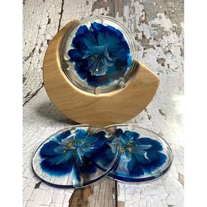 Modern Elegant Resin Coasters Oval and Round Design for Interiors <b>Beverage</b> <b>Serving</b> <b>Sets</b> - Product Image 2