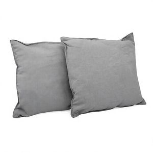 Chaise suspendue avec coussin et pompons gris clair - Product Image 2